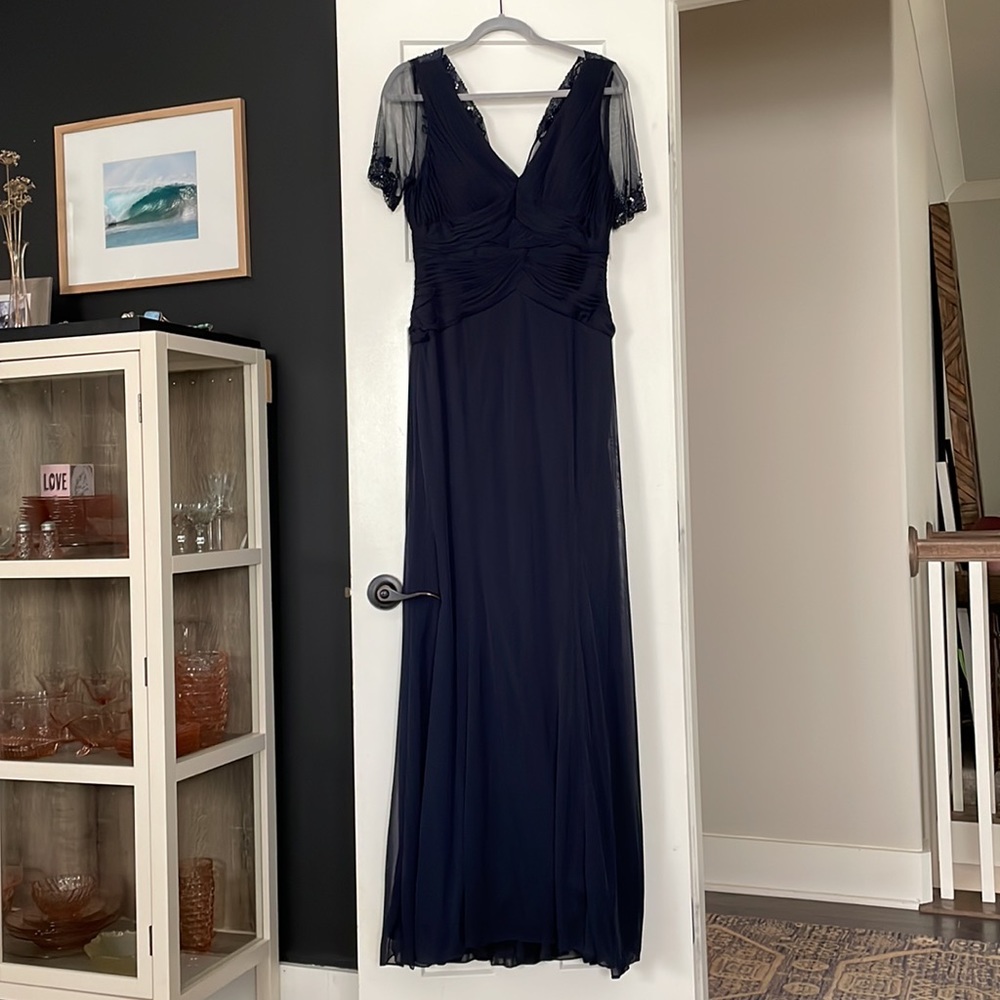 Adrienne Papell Navy Blue Formal Dress Size 14